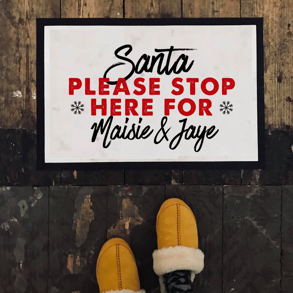 Personalised Santa Snow Door Mat #1 image
